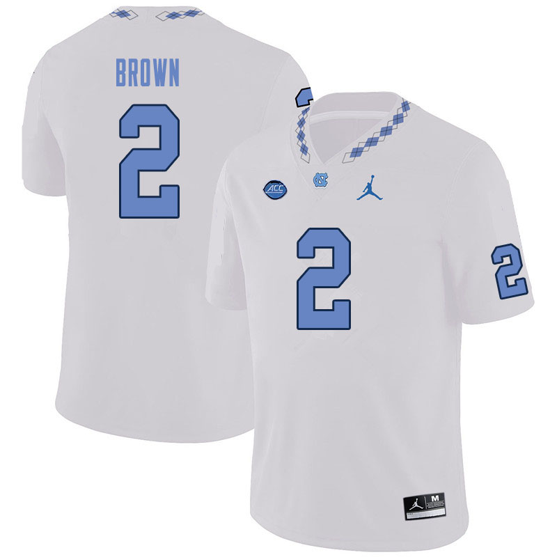 Men #2 Dyami Brown North Carolina Tar Heels College Football Jerseys Sale-White